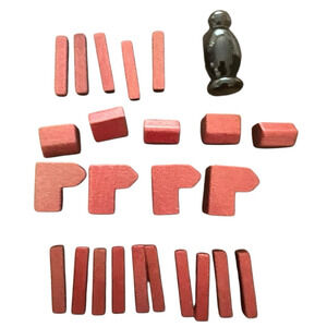 Settlers of Catan Full Set of Red Replacement Player Pieces and Black Robber EUC